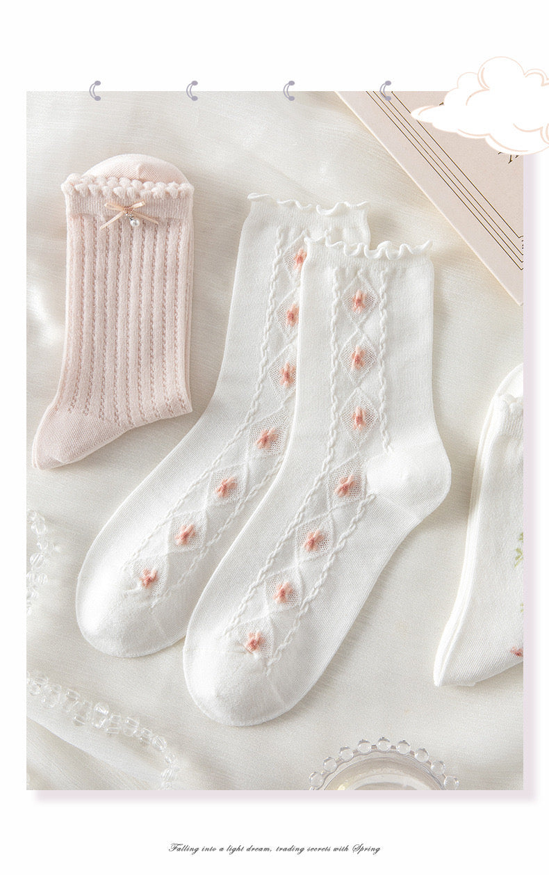 Miss June’s | Set of 3 pairs summer cotton socks| Cute | Patterned | Designed | Women | Gift Idea | Casual | Comfortable