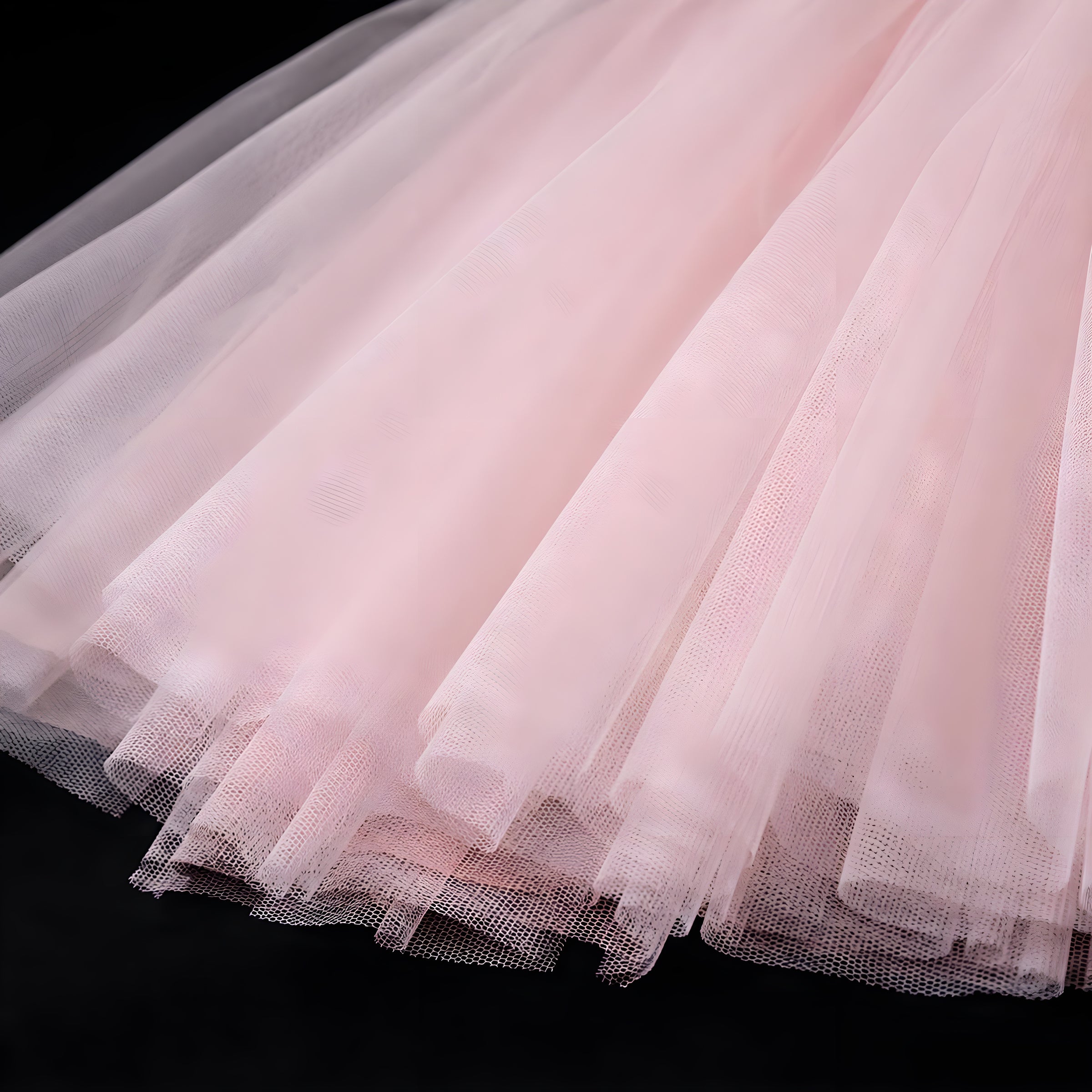 Girls Blush Pink Tulle Flower Girl Dress with Pearl Open Back & Satin Bow - Birthday, Cake Smash & Photoshoot