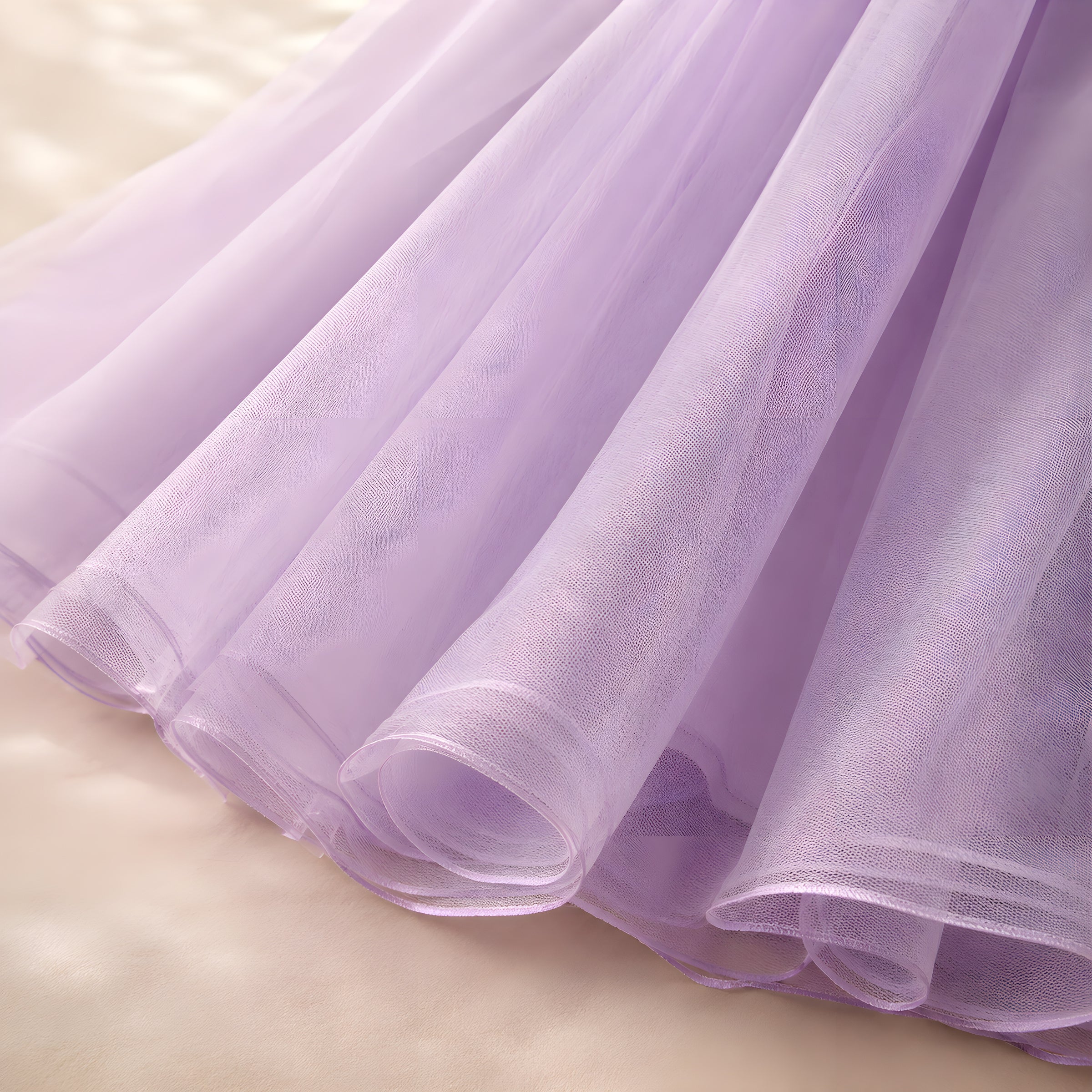 Girls Lilac Tulle Fairy Gown with Embroidered Butterfly Wings - Flower Girl, Birthday & Pageant