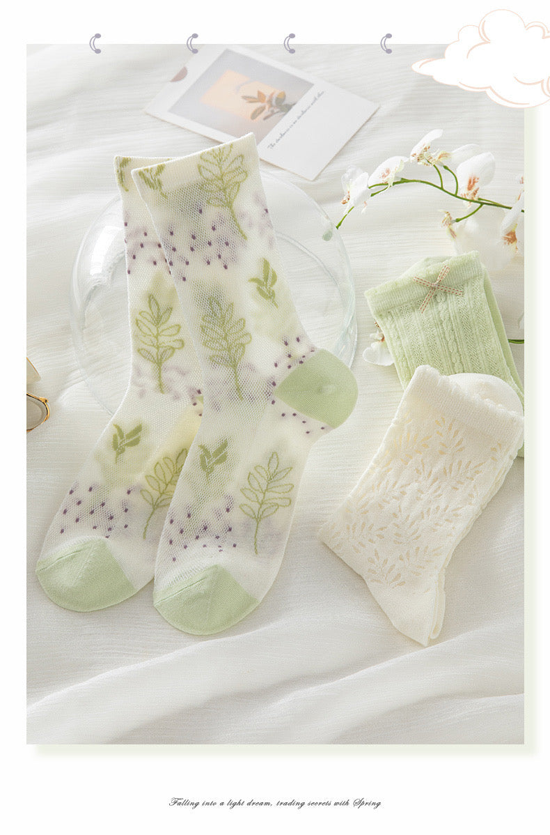 Miss June’s | Set of 3 pairs summer cotton socks| Cute | Patterned | Designed | Women | Gift Idea | Casual | Comfortable