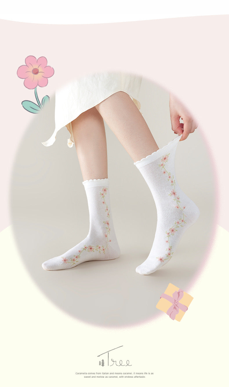 Miss June’s | Set of 3 pairs summer cotton socks| Cute | Patterned | Designed | Women | Gift Idea | Casual | Comfortable