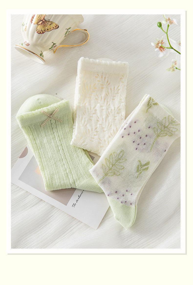 Miss June’s | Set of 3 pairs summer cotton socks| Cute | Patterned | Designed | Women | Gift Idea | Casual | Comfortable