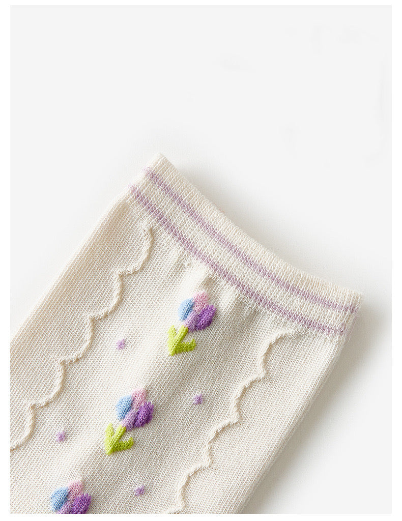 Miss June’s | Set of 5 pairs cotton socks | Cute | Pink | daily | Patterned | Designed | Women | Gift Idea | Casual | Stylish | Comfortable