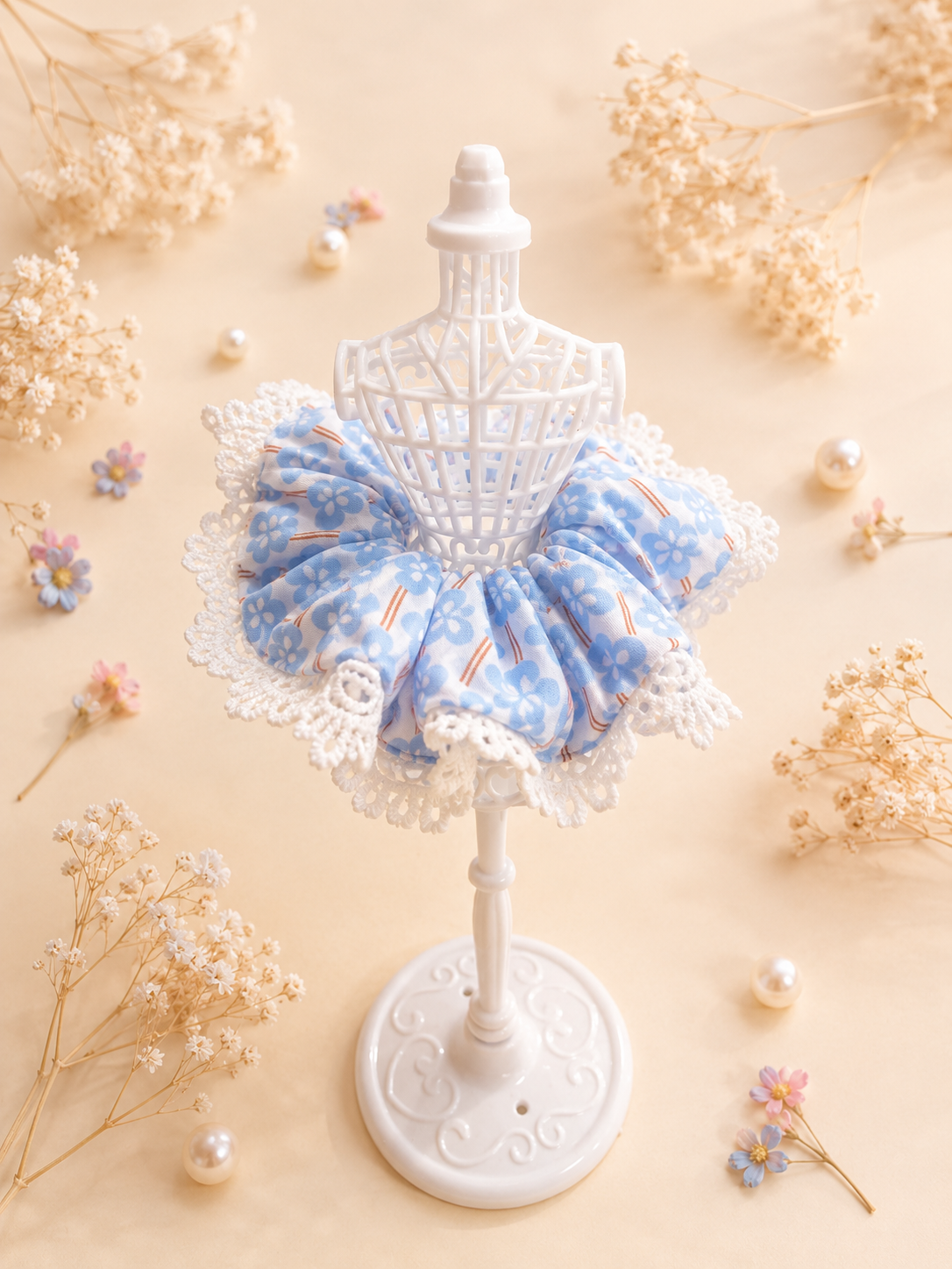 Blue Daisy Scrunchie