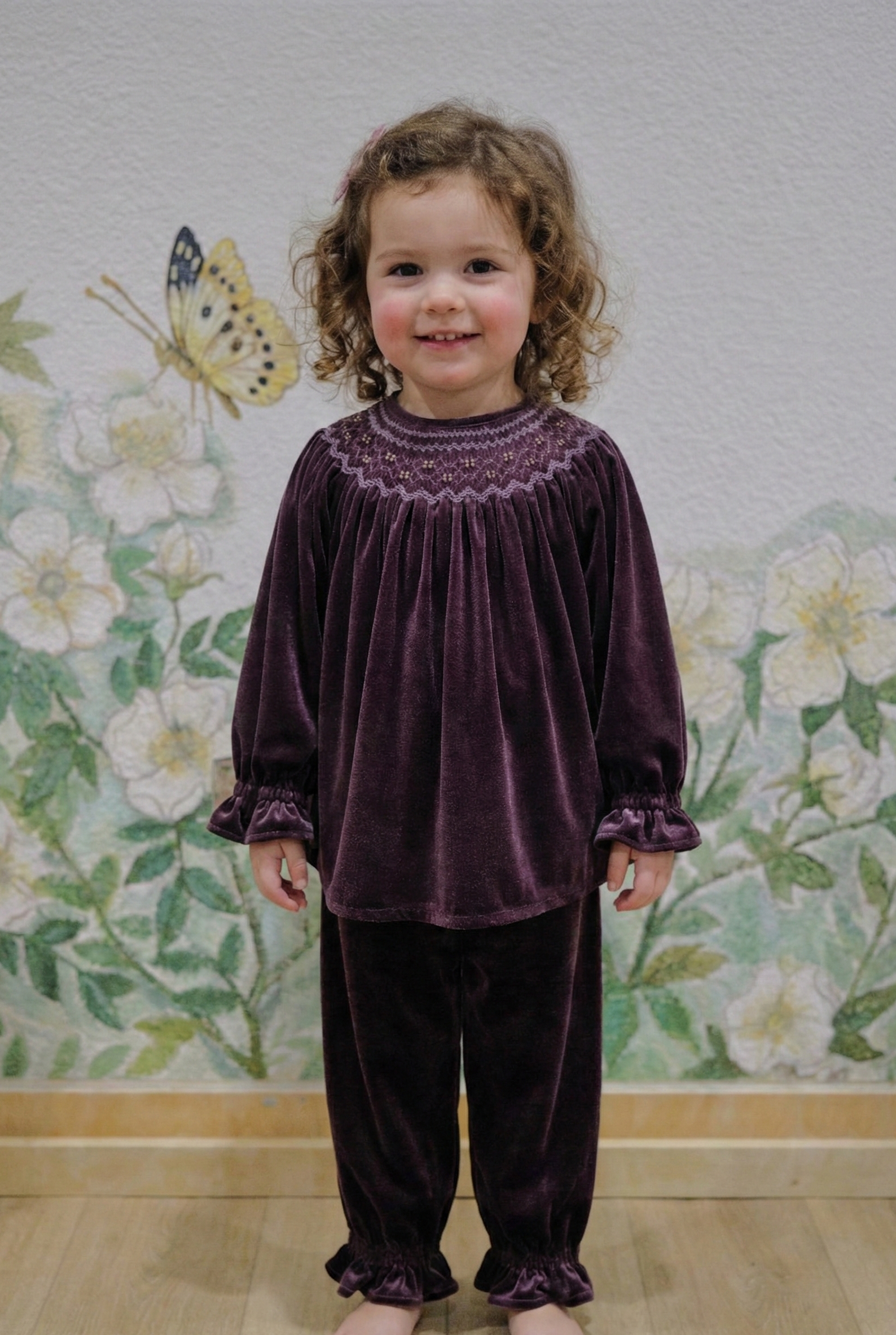 The Royal Holiday Set: Hand-Smocked Velvet Tunic & Pants