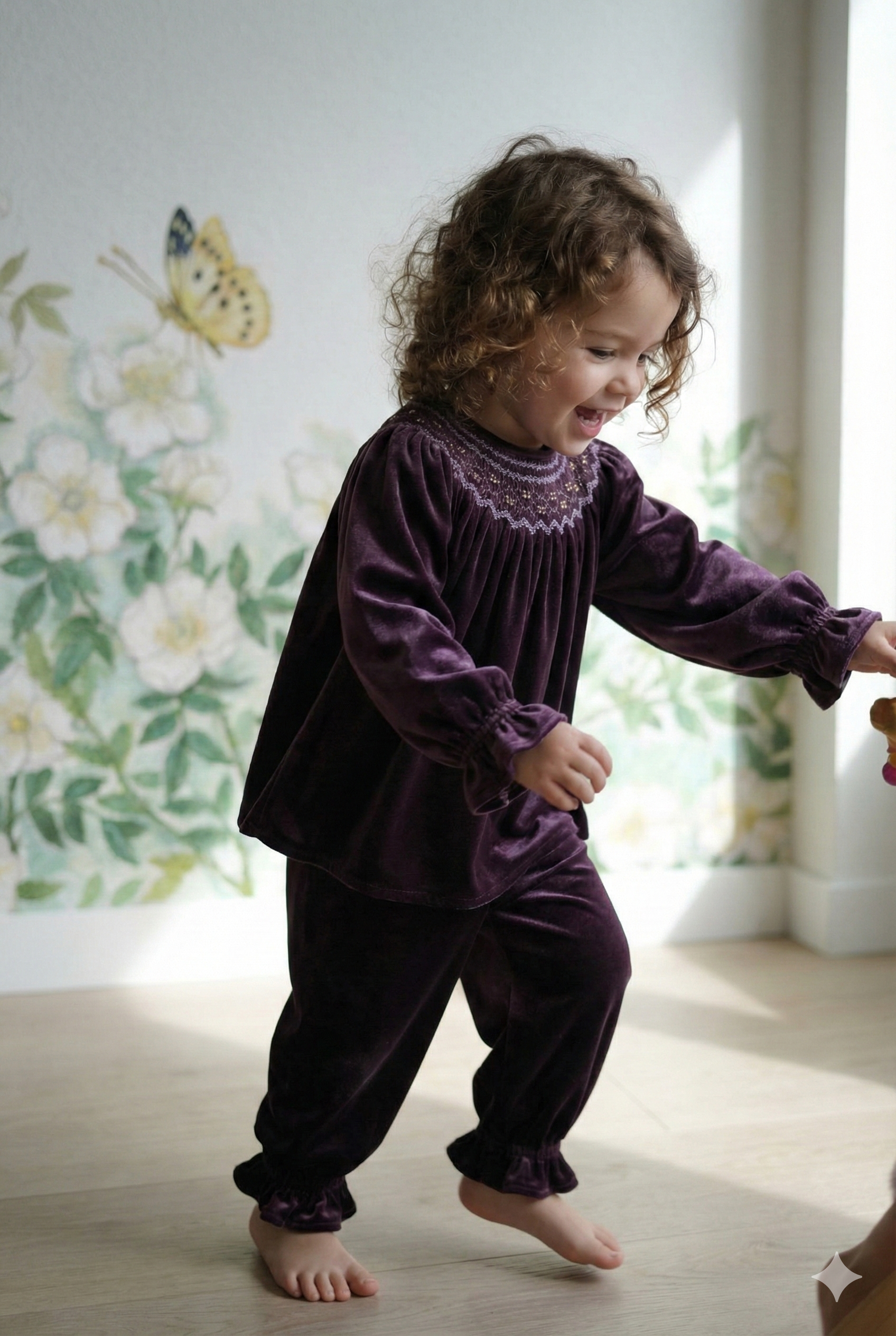 The Royal Holiday Set: Hand-Smocked Velvet Tunic & Pants