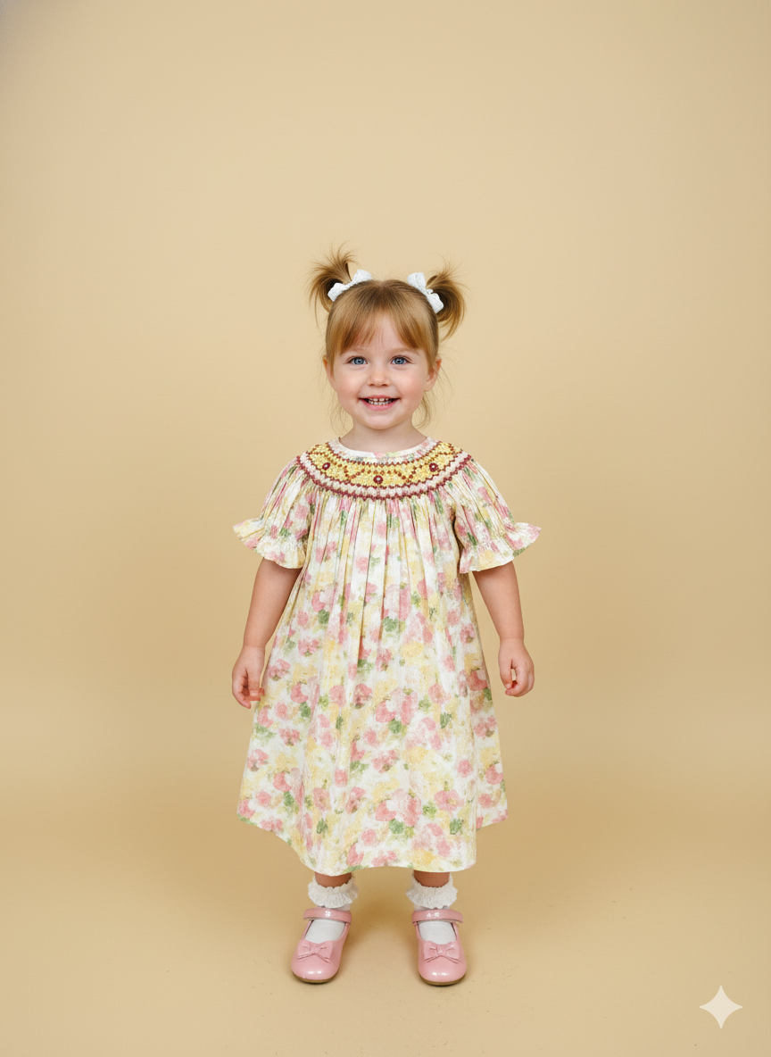 Smocked Dress – Hand Embroidered