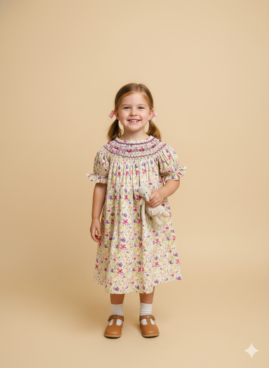 Smocked Dress – Hand Embroidered
