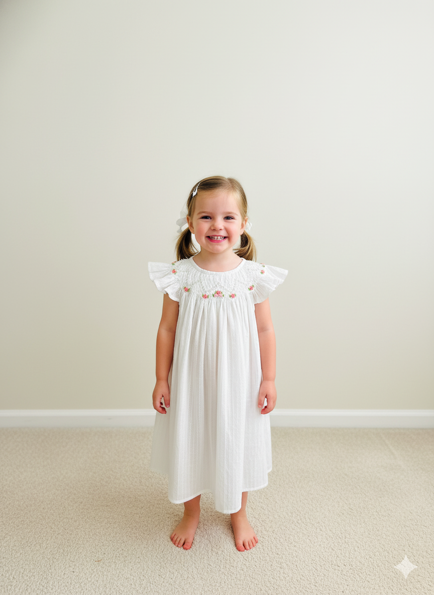 Smocked Dress – Hand Embroidered