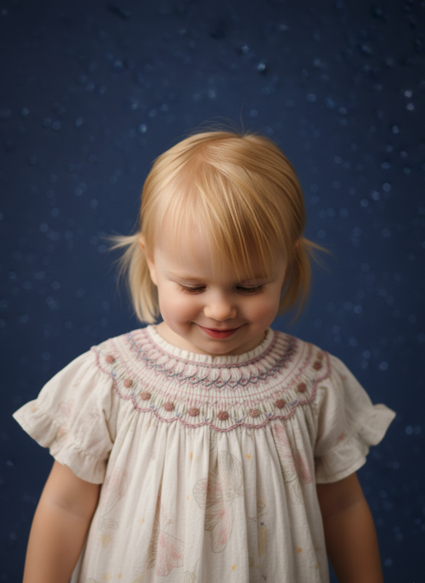 Butterfly Whisper Smocked Dress – Hand Embroidered