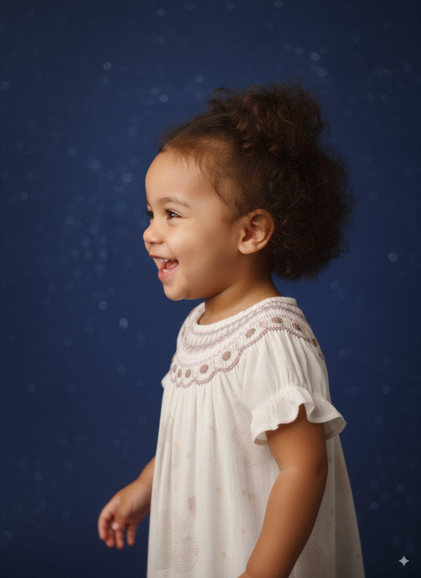 Butterfly Whisper Smocked Dress – Hand Embroidered