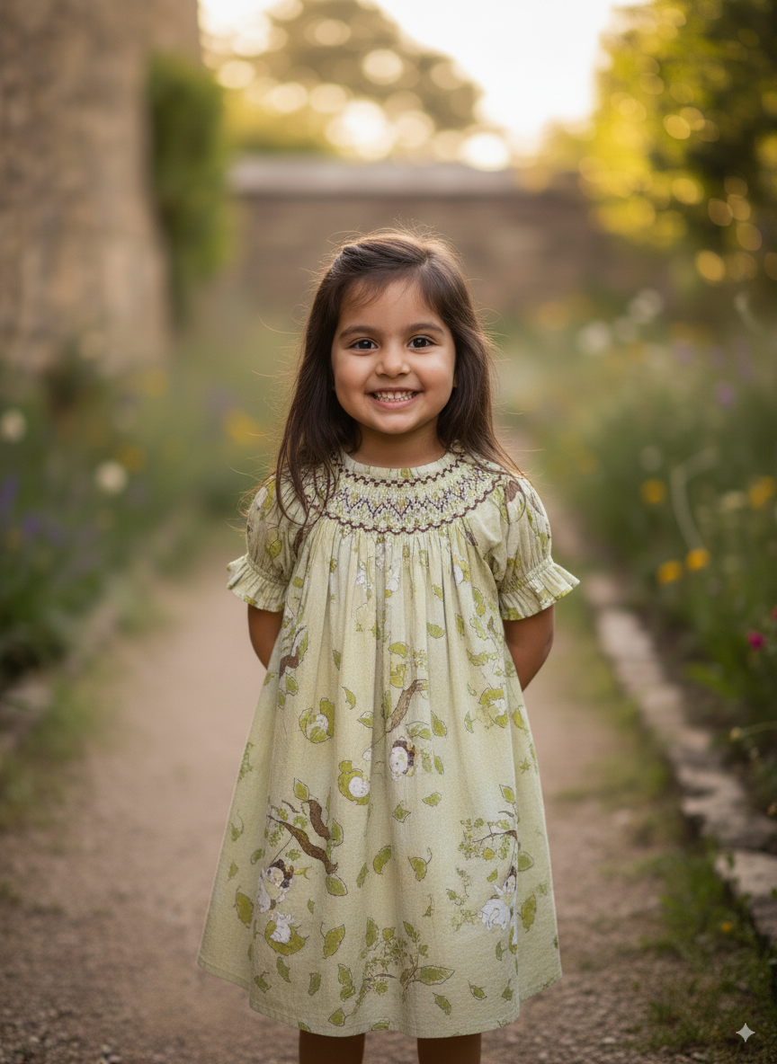 Woodland Tales Smocked Dress – Hand Embroidered