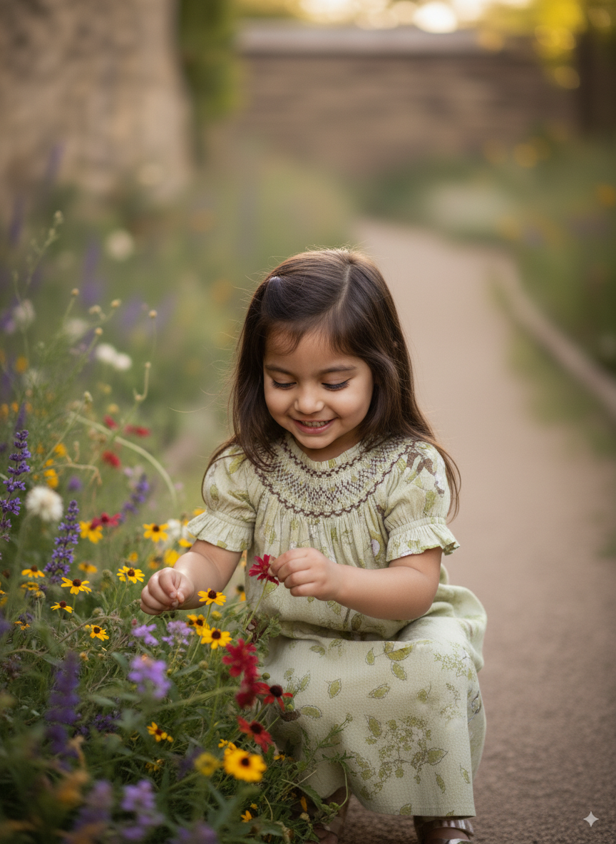 Woodland Tales Smocked Dress – Hand Embroidered