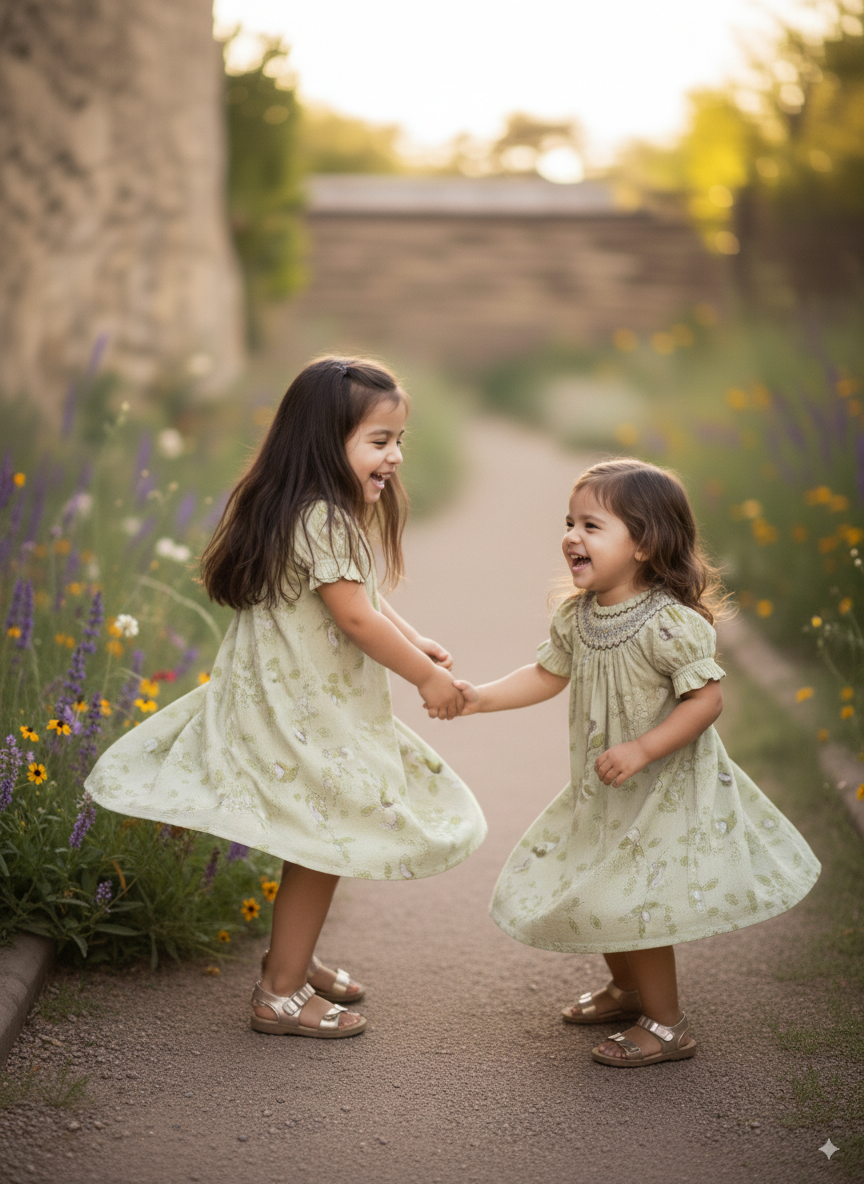 Woodland Tales Smocked Dress – Hand Embroidered