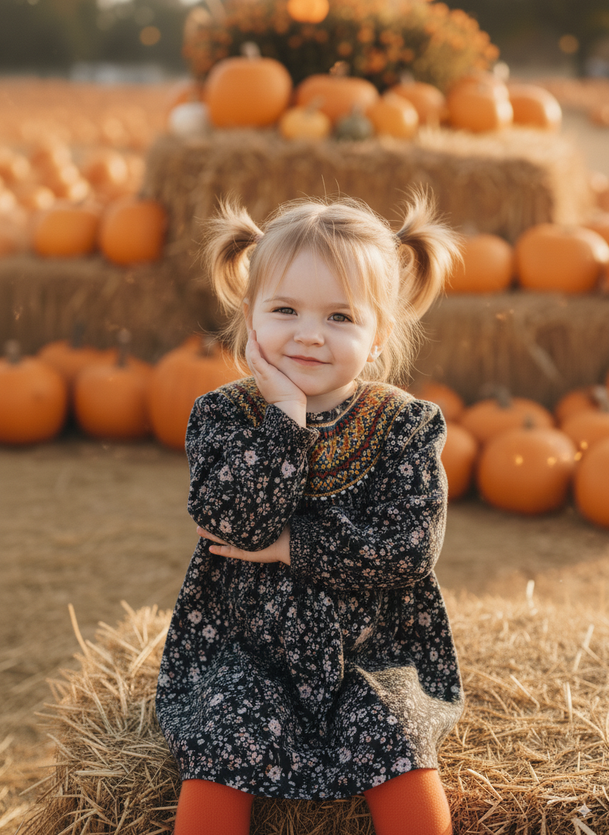 Midnight Florals Smocked Dress – Hand Embroidered