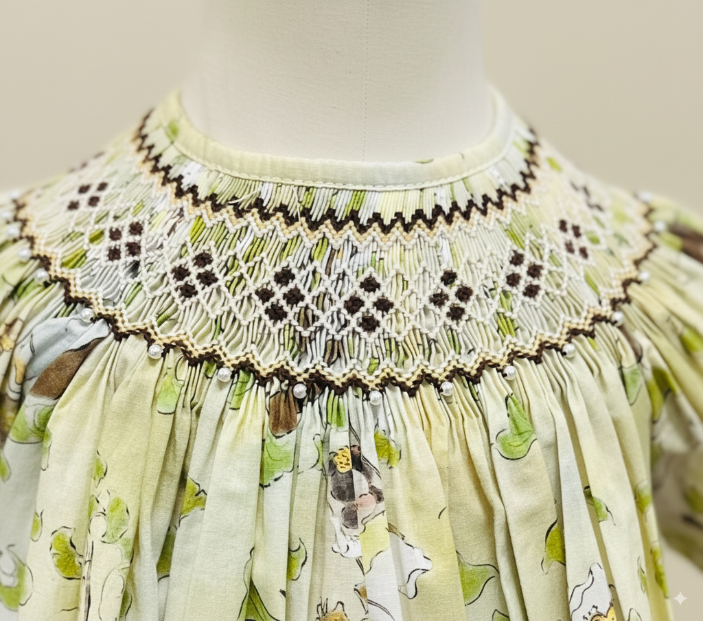 Woodland Tales Smocked Dress – Hand Embroidered