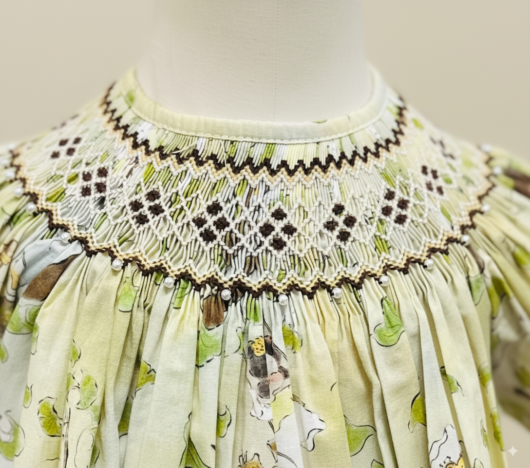 Woodland Tales Smocked Dress – Hand Embroidered