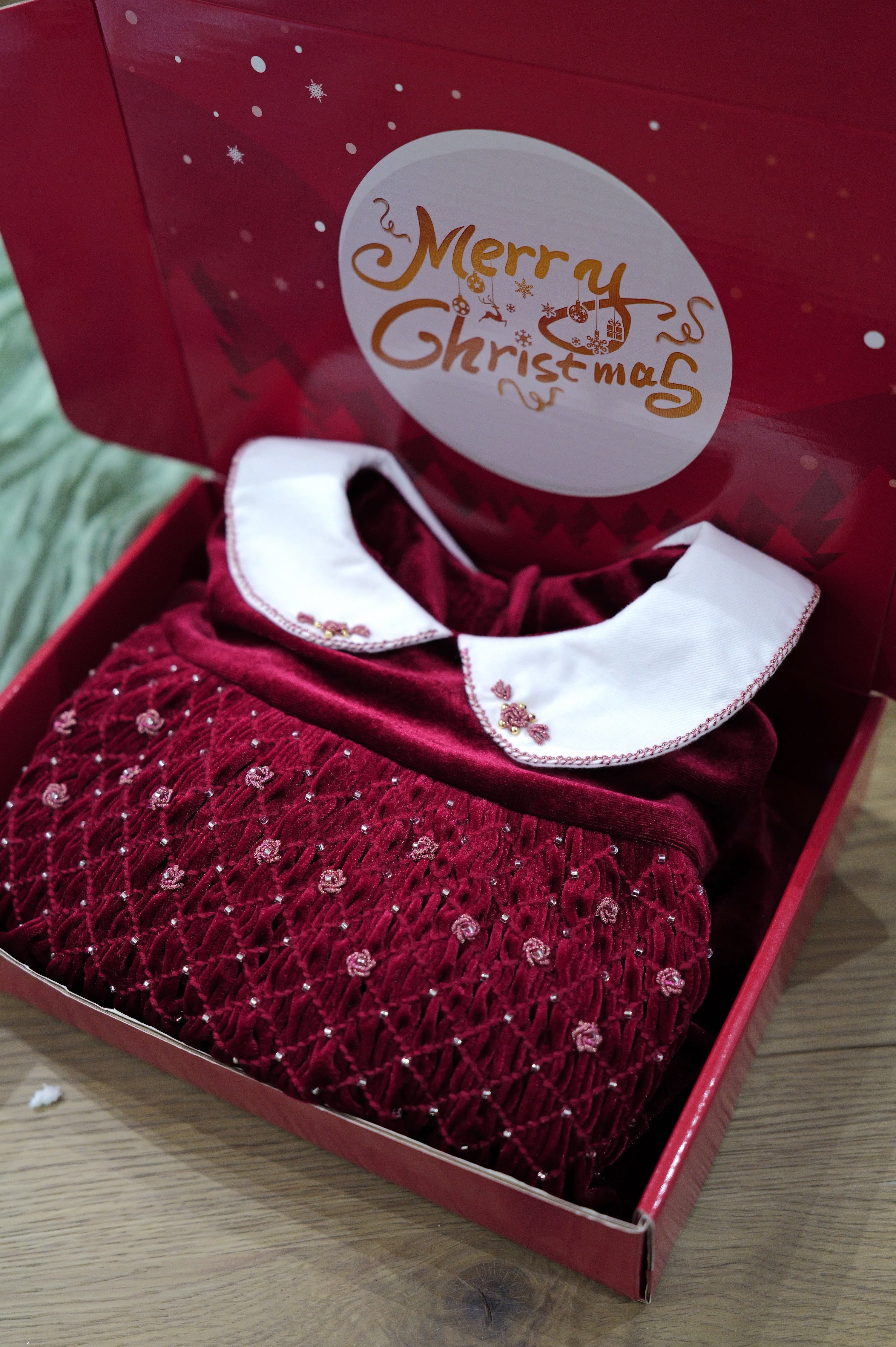 Girls' Royal Velvet-Corduroy Holiday Dress – Hand-Smocked Dress