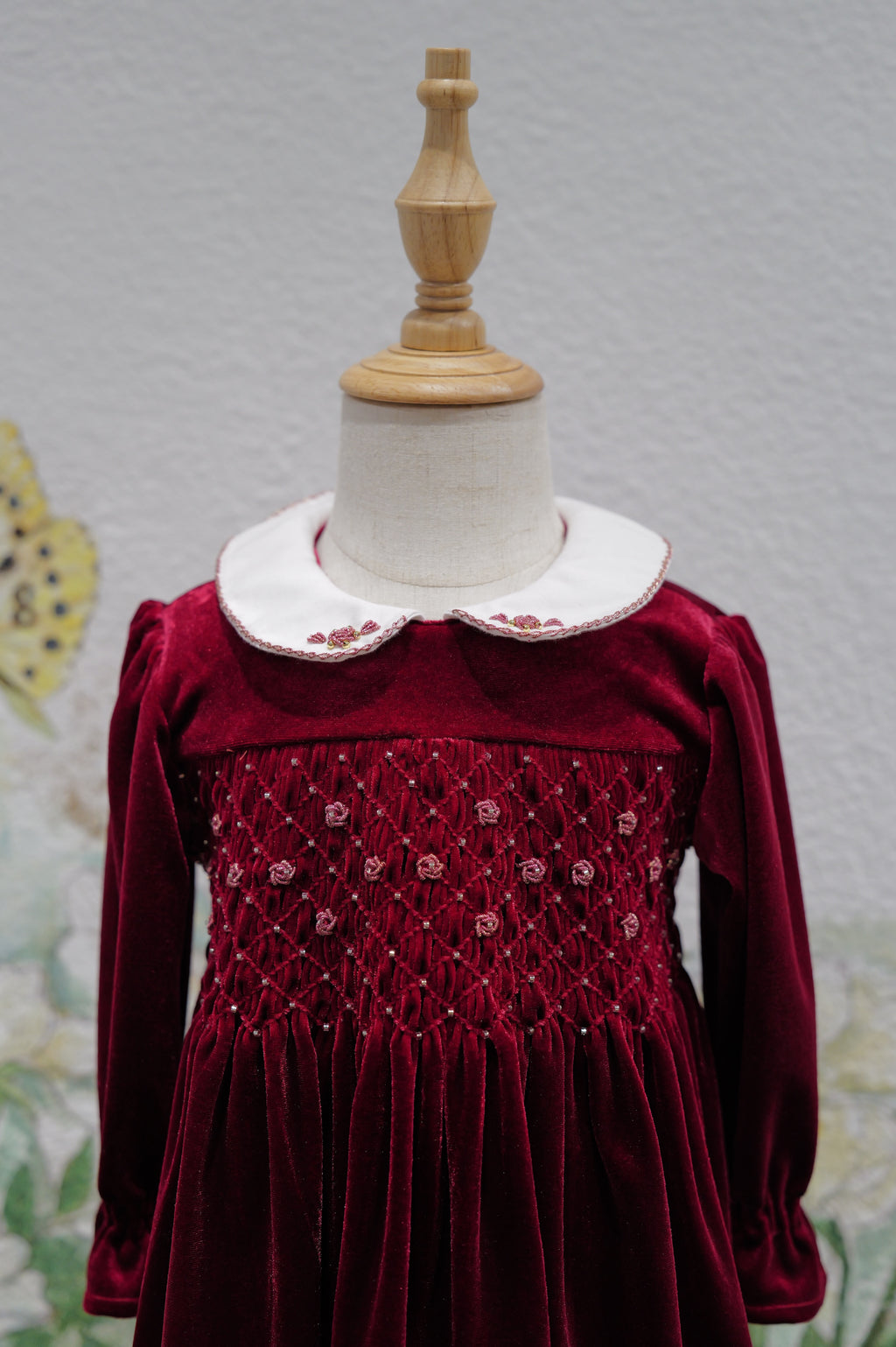 Girls' Royal Velvet-Corduroy Holiday Dress – Hand-Smocked Dress