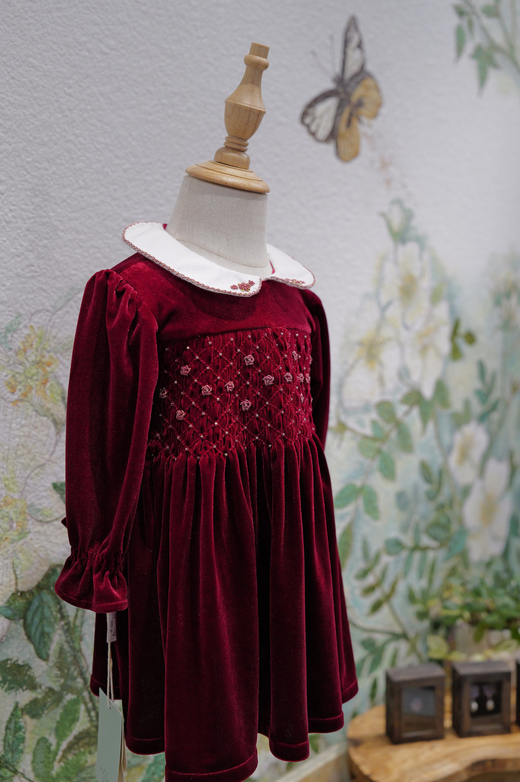 Girls' Royal Velvet-Corduroy Holiday Dress – Hand-Smocked Dress