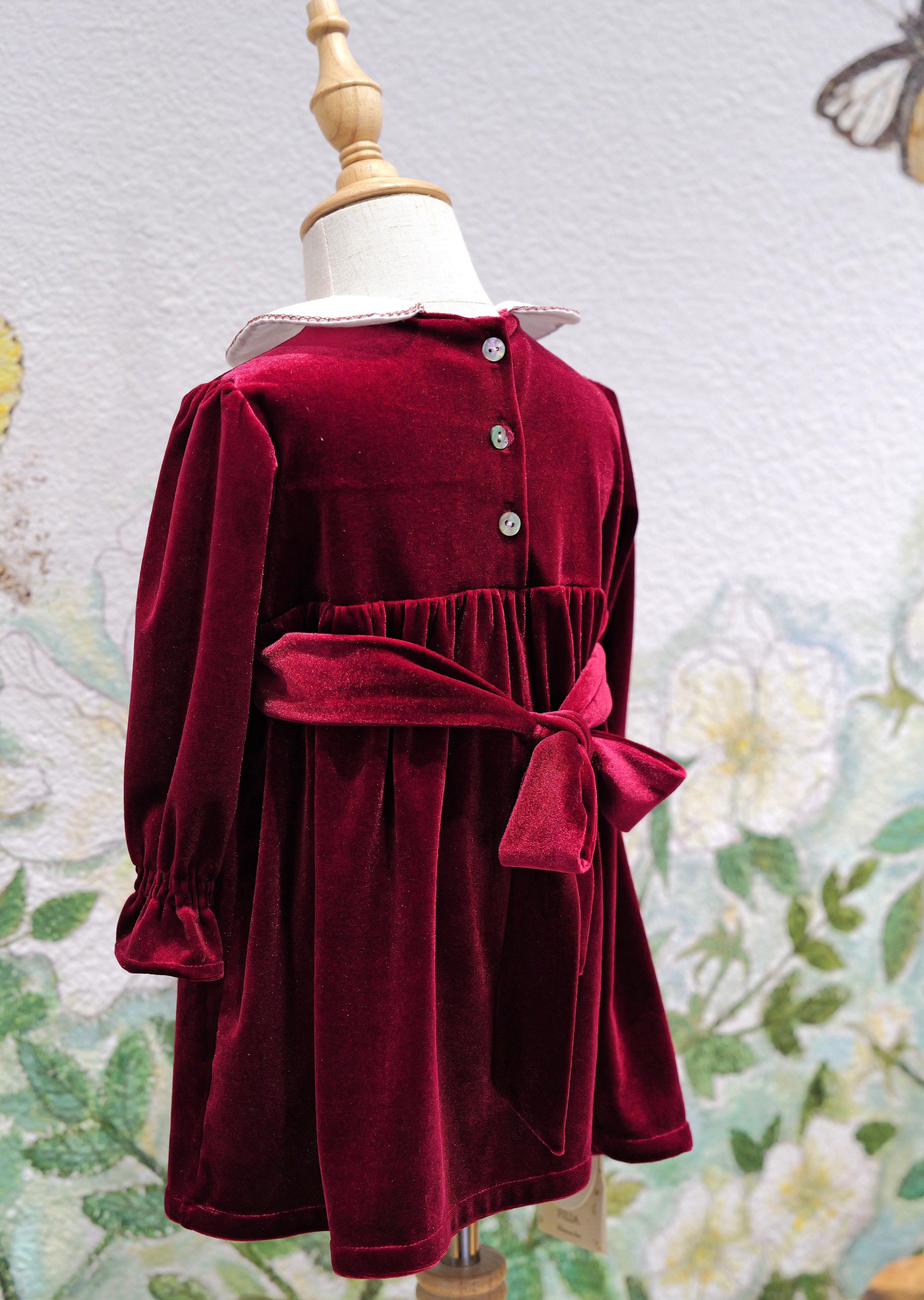 Girls' Royal Velvet-Corduroy Holiday Dress – Hand-Smocked Dress