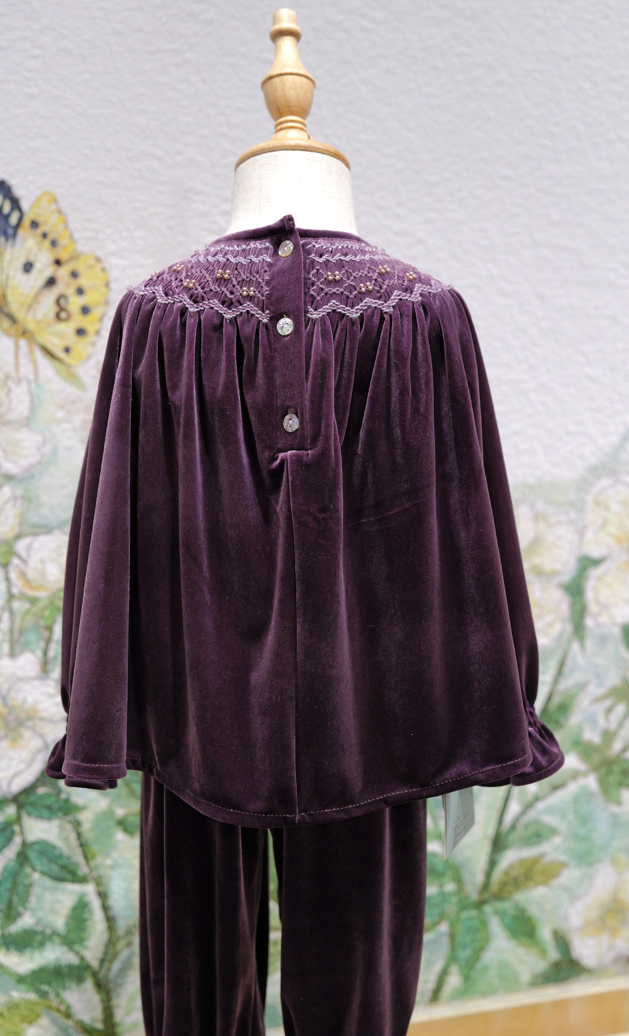 The Royal Holiday Set: Hand-Smocked Velvet Tunic & Pants