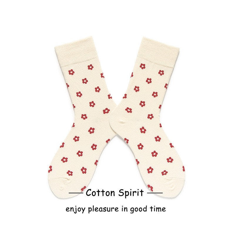 Miss June’s, Cute socks,cool socks,patterned socks,floral patterned socks,white socks,women’s socks