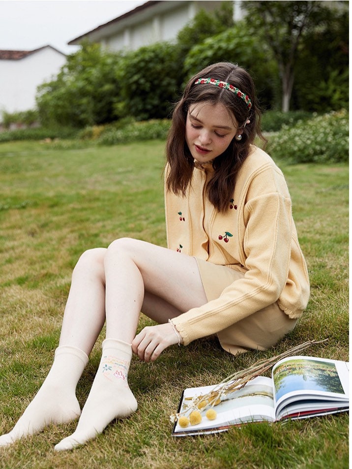 Miss June’s | Set of 3 pairs cotton socks; Cute | Black | Cool | Patterned | Designed | Women | Gift Idea | Casual | Comfortable