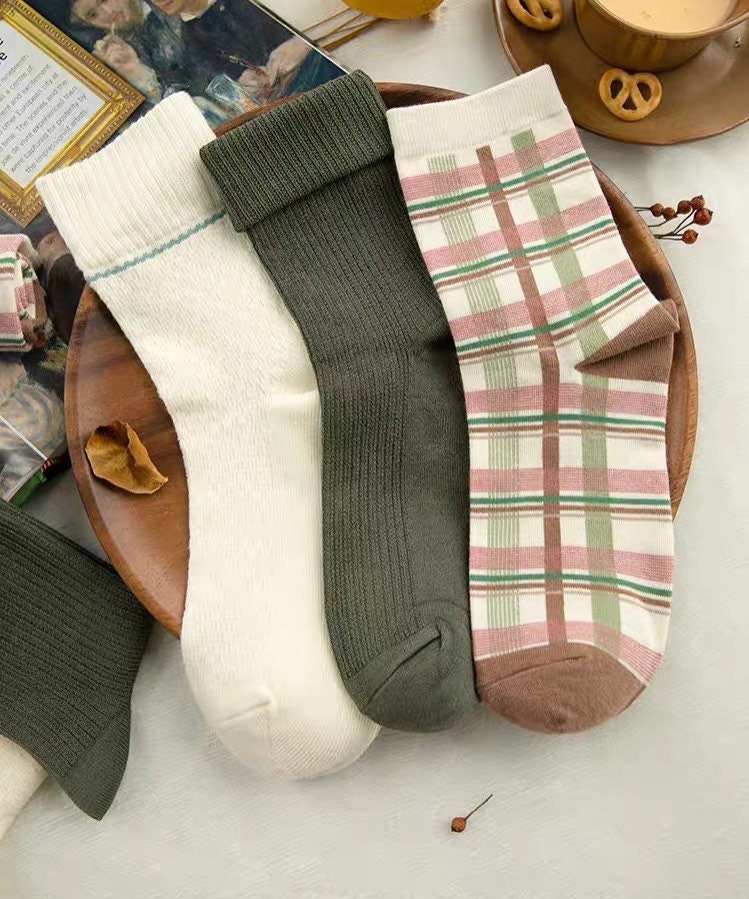 Miss June’s | Set of 3 pair of cotton socks; Cute | Colorful | Cool | Patterned | Designed | Women | Gift Idea | Casual | Comfortable