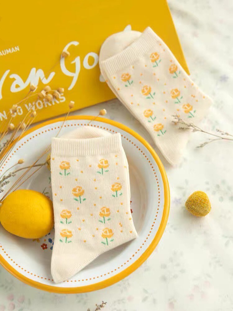 Miss June’s | Set of 3 pair of cotton socks | Cute | Colorful | Cool | Patterned | Designed | Women | Gift Idea | Casual | Comfortable