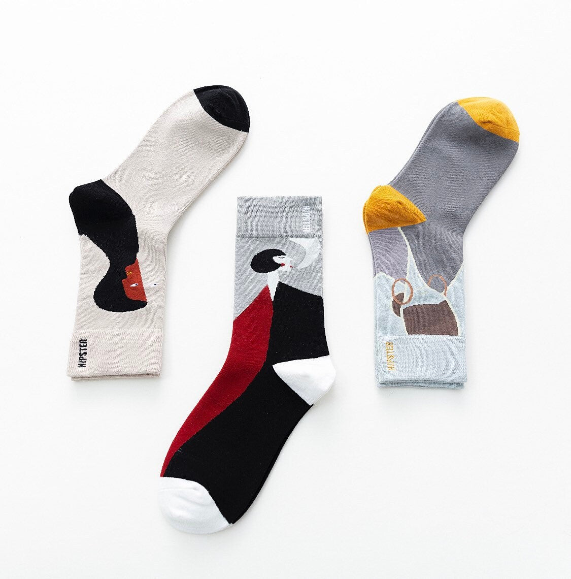 Miss June’s | Set 3 pair socks｜Creative | Colorful | Cool | Patterned | Designed | Unisex | Gift Idea | Art | Stylish | Comfort | Women