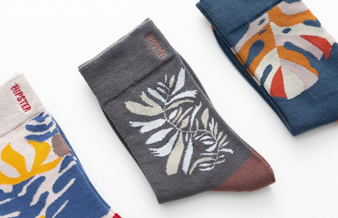 Miss June’s | Set 3 pairs cotton socks｜Creative | Colorful | Cool | Patterned | Designed | Unisex | Gift Idea | Art | Comfortable｜Men|