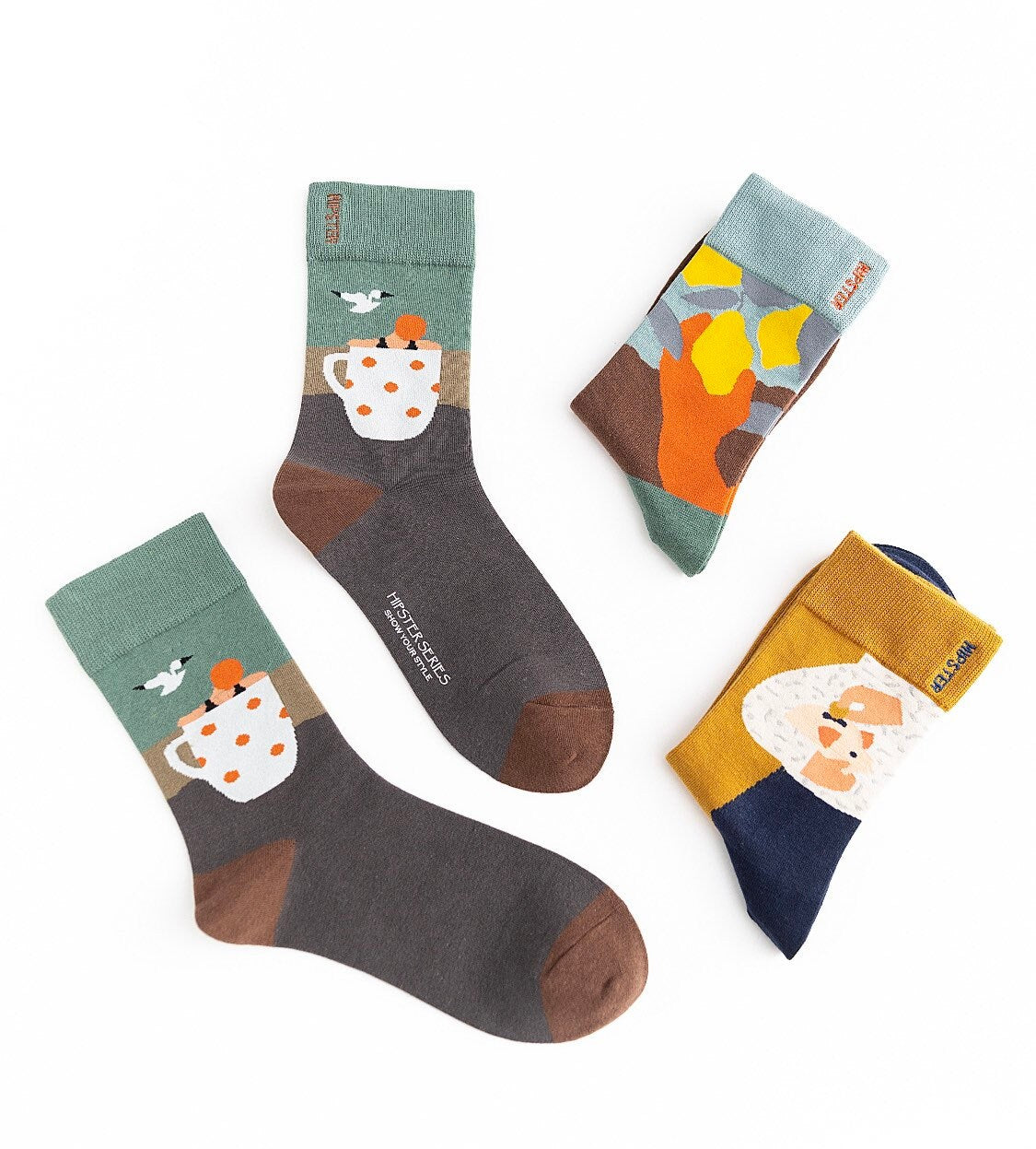 Miss June’s | Set 3 pairs cotton socks｜Creative | Colorful | Cool | Patterned | Designed | Unisex | Gift Idea | Art | Comfort | Women