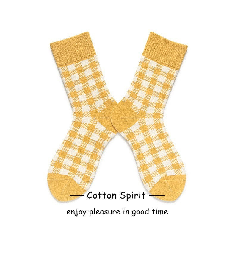 Miss June’s, Cute socks,colorful socks,cool socks,patterned socks,check patterned socks, women’s cotton socks,Casual socks