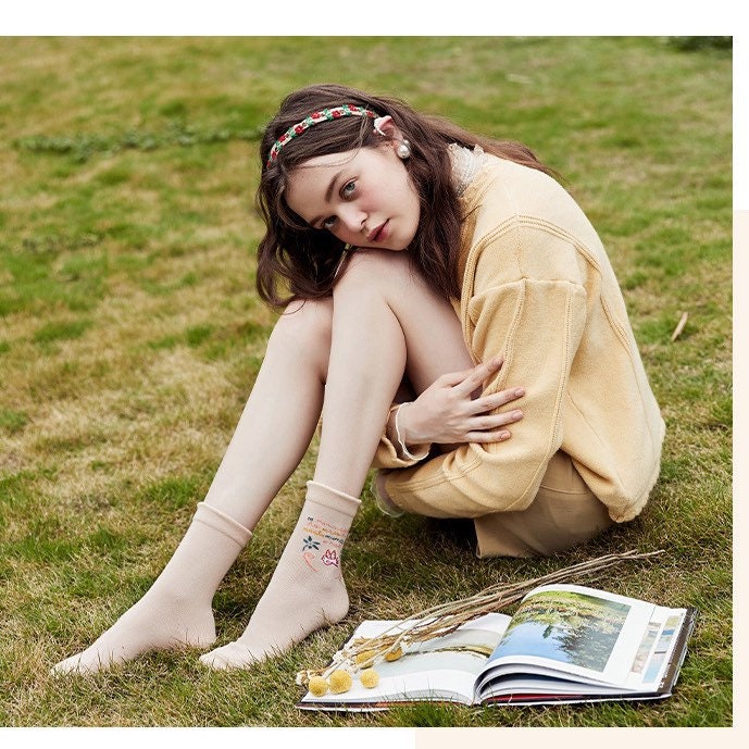 Miss June’s | Set of 3 pairs cotton socks; Cute | Black | Cool | Patterned | Designed | Women | Gift Idea | Casual | Comfortable