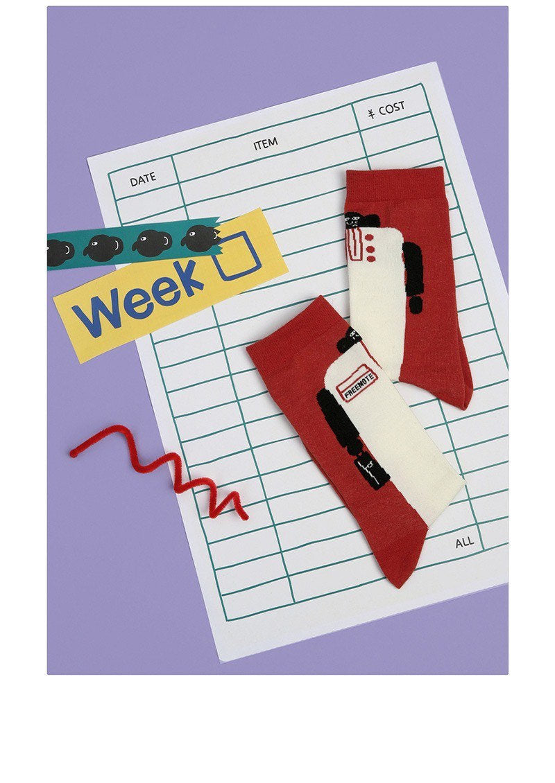 Miss June’s| 1 pair socks｜Creative | Colorful | Cool | Patterned | Designed | Unisex | Gift Idea | Art | Stylish | Comfortable｜Funny｜