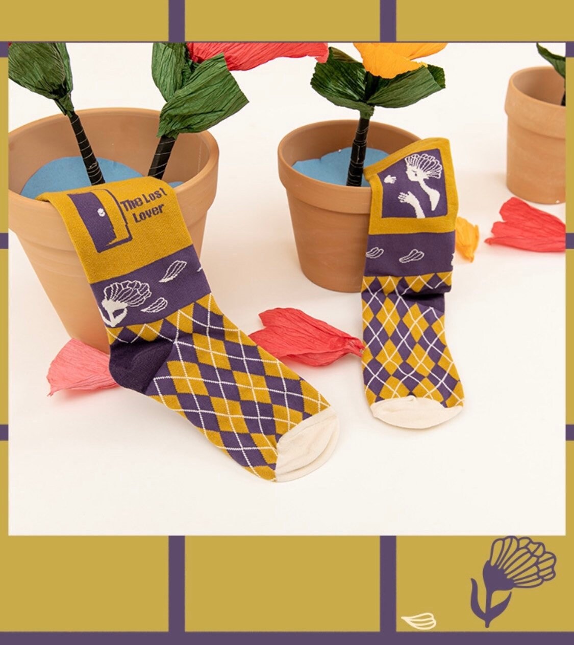 Miss June’s| 1 pair cotton socks｜Creative | Colorful | Cool | Patterned | Designed | Unisex | Gift Idea | Casual | Art | Comfortable｜Funny｜