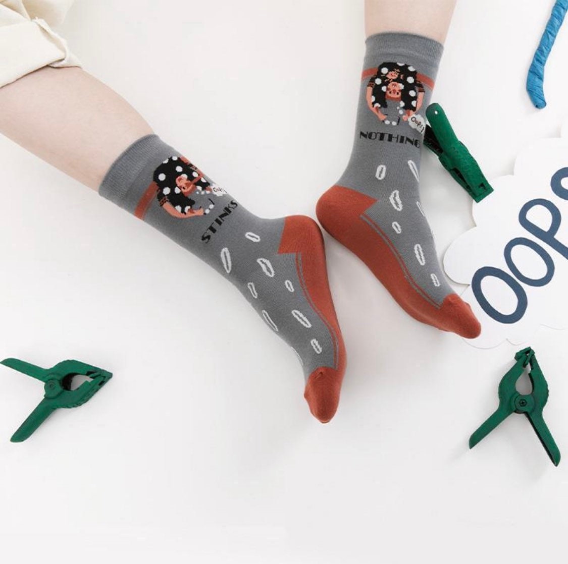 Miss June’s| 1 pair cotton socks｜Creative | Colorful | Cool | Patterned | Designed | Unisex | Gift Idea | Casual | Comfortable｜Funny｜Art