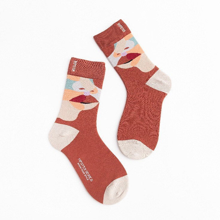 Miss June’s | Set 3 pairs cotton socks｜Creative | Colorful | Cool | Patterned | Designed | Unisex | Gift Idea | Casual | Comfort | Women