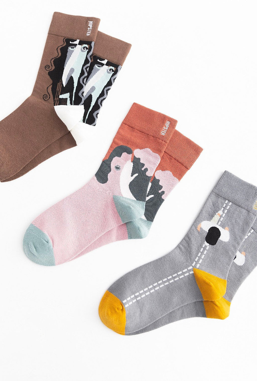 Miss June’s | Set 3 pair cotton socks｜Creative | Colorful | Cool | Patterned | Designed | Unisex | Gift Idea | Art | Comfort | Women