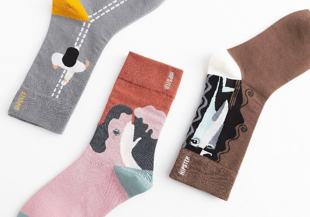 Miss June’s | Set 3 pair cotton socks｜Creative | Colorful | Cool | Patterned | Designed | Unisex | Gift Idea | Art | Comfort | Women