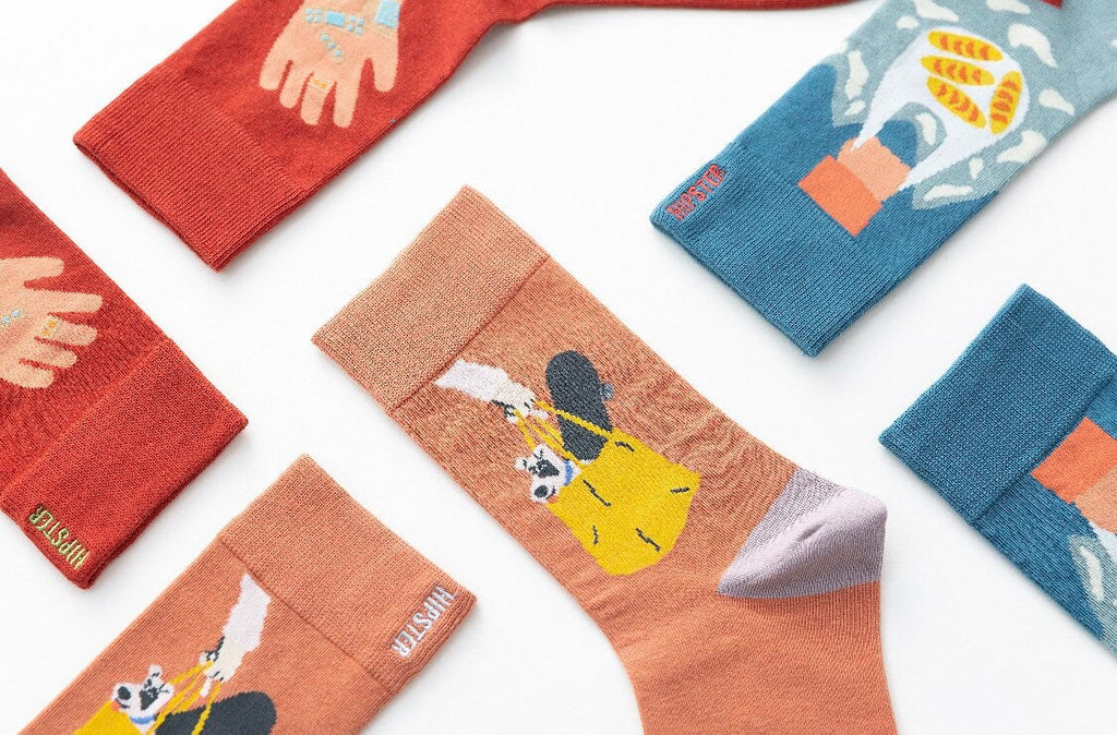 Miss June’s | Set 3 pairs cotton socks｜Creative | Colorful | Cool | Patterned | Designed | Unisex | Gift Idea | Art | Comfort | Women