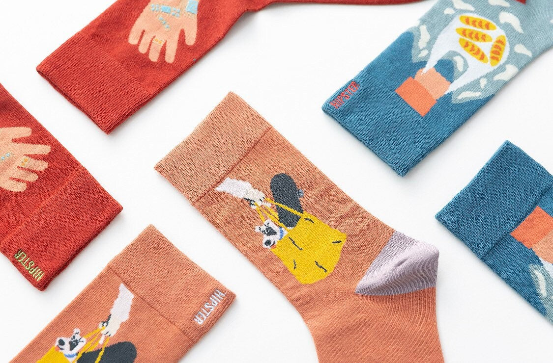 Miss June’s | Set 3 pairs cotton socks｜Creative | Colorful | Cool | Patterned | Designed | Unisex | Gift Idea | Art | Comfort | Women