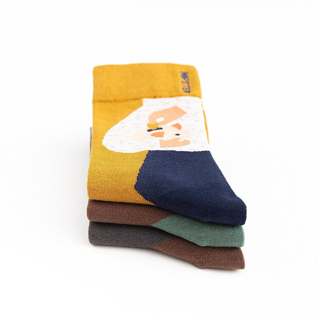 Miss June’s | Set 3 pairs cotton socks｜Creative | Colorful | Cool | Patterned | Designed | Unisex | Gift Idea | Art | Comfort | Women