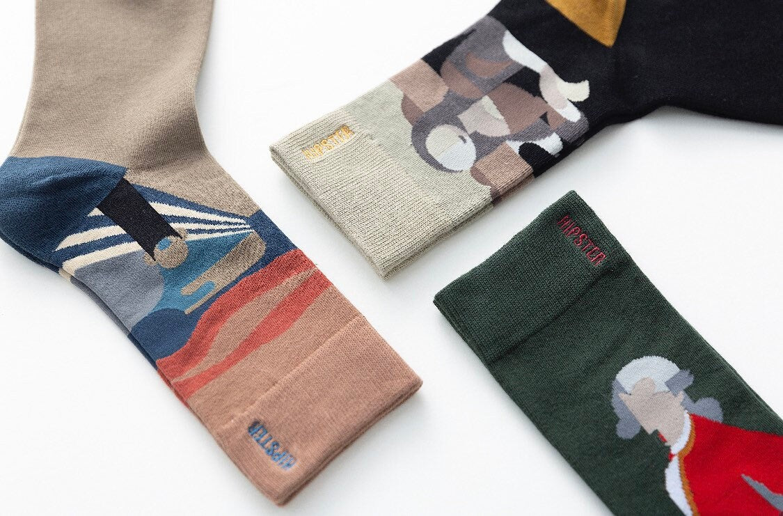 Miss June’s | Set 3 pair cotton socks｜Creative | Colorful | Cool | Patterned | Designed | Unisex | Gift Idea | Art | Comforta |women