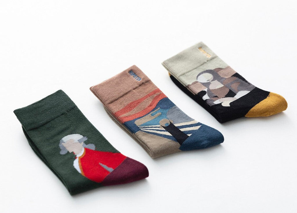 Miss June’s | Set 3 pair cotton socks｜Creative | Colorful | Cool | Patterned | Designed | Unisex | Gift Idea | Art | Comforta |women