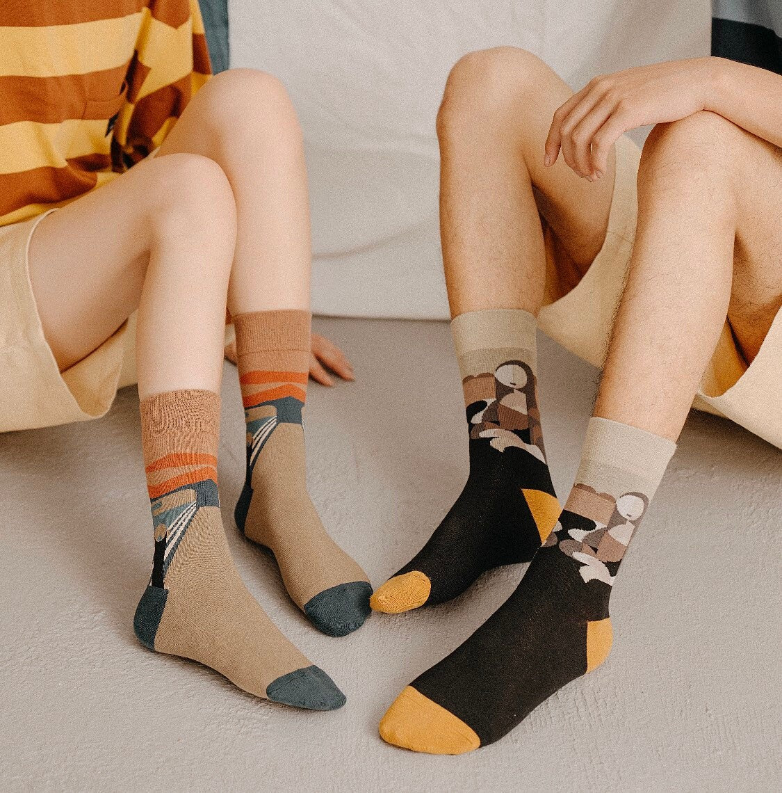 Miss June’s | Set 3 pair cotton socks｜Creative | Colorful | Cool | Patterned | Designed | Unisex | Gift Idea | Art | Comforta |women