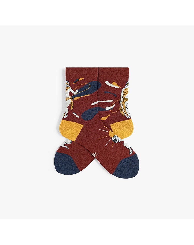 Miss June’s｜1 Pair cotton designer socks| Creative| Colorful | Cool | Patterned | Geometric socks| Unisex socks | Casual |Art