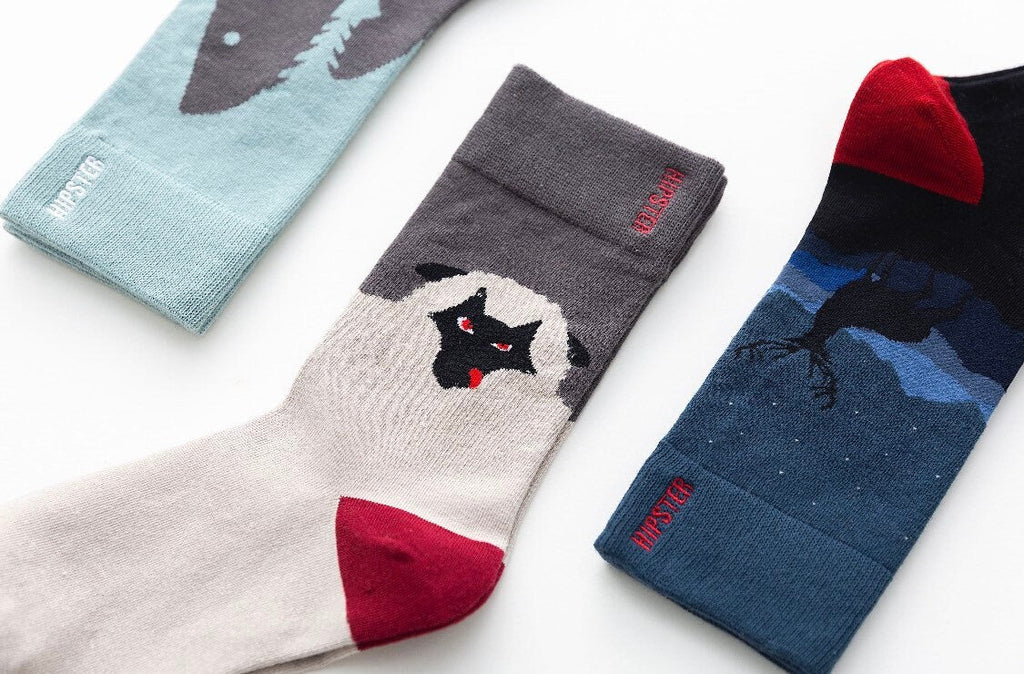 Miss June’s | Set 3 pairs cotton socks｜Creative | Colorful | Cool | Patterned | Designed | Unisex | Gift Idea | Art | Comfortable| Men