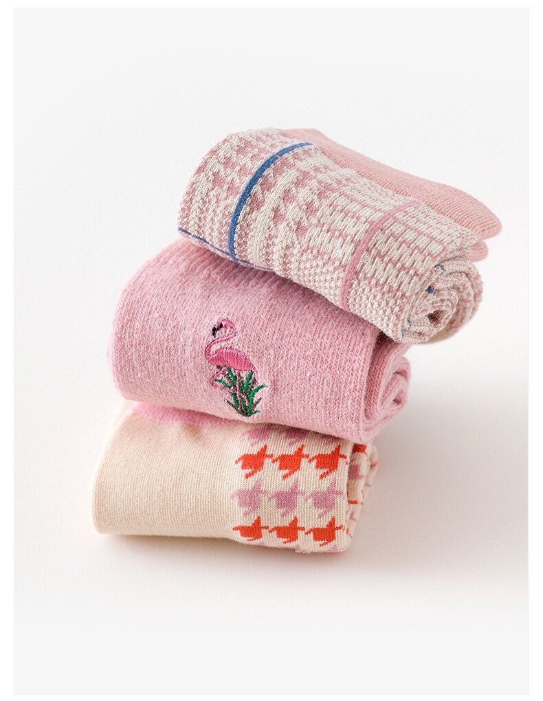 Miss June’s | Set of 3 pairs of cotton socks; Cute | Colorful | Cool | Patterned | Designed | Women | Gift Idea | Casual | Comfortable